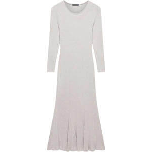 Mint Velvet Neutral Cosy Ribbed Jersey Midi Dress